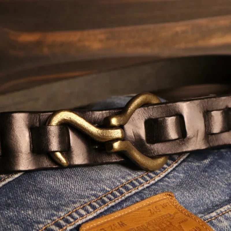 Cowhide Hook Belt  - By Qivii