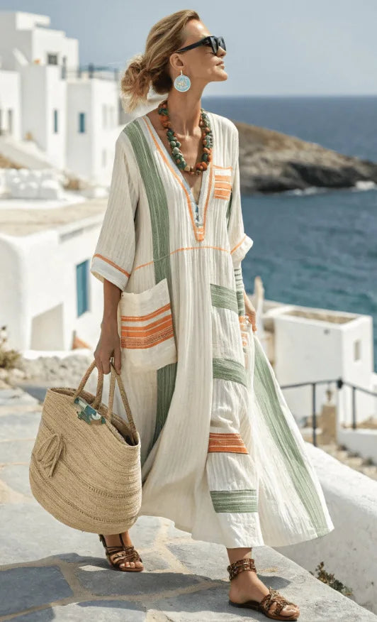Kathleen | Elegant Loose Fit Summer Maxi Dress by Qivii