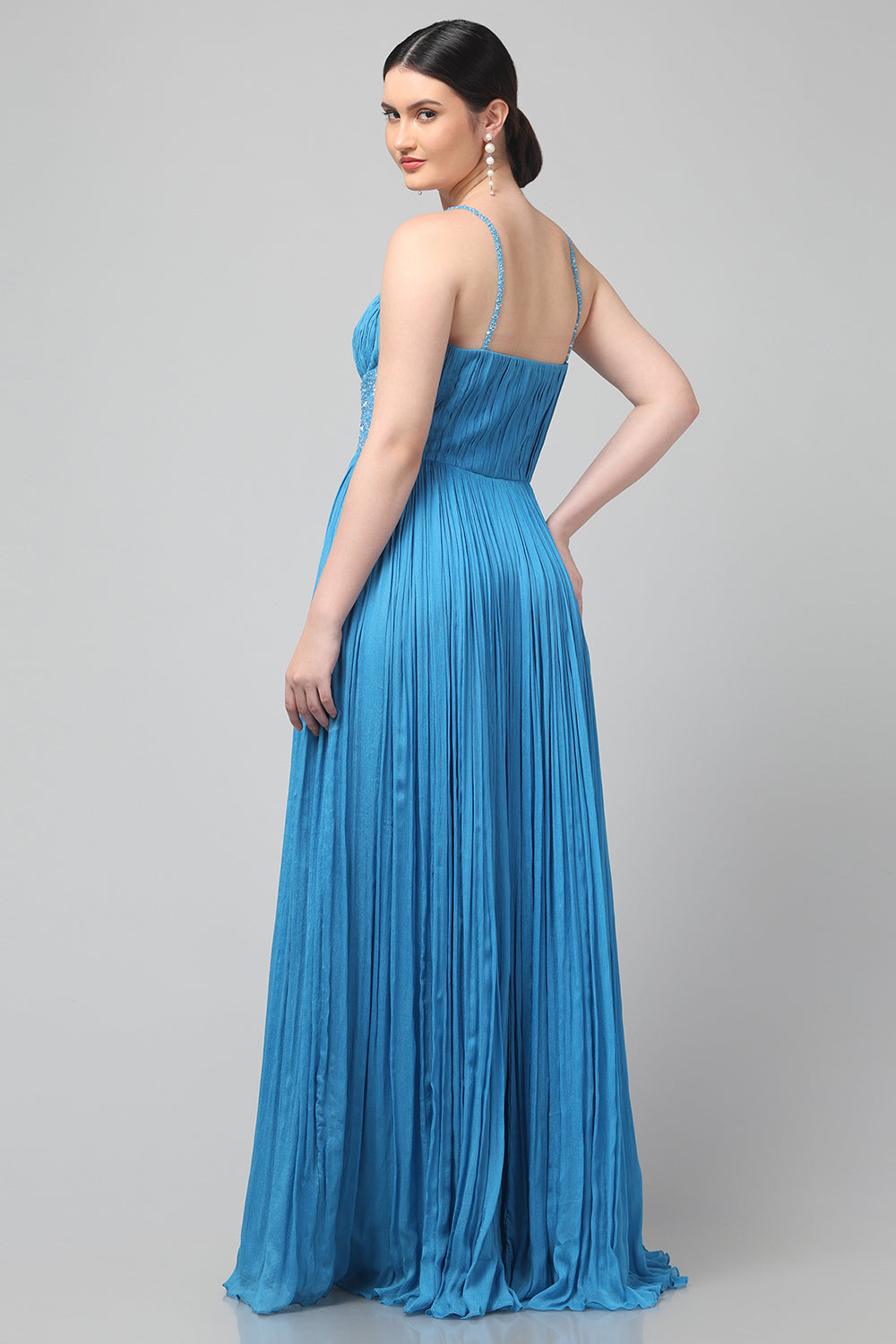 Sky Blue Strap Gown