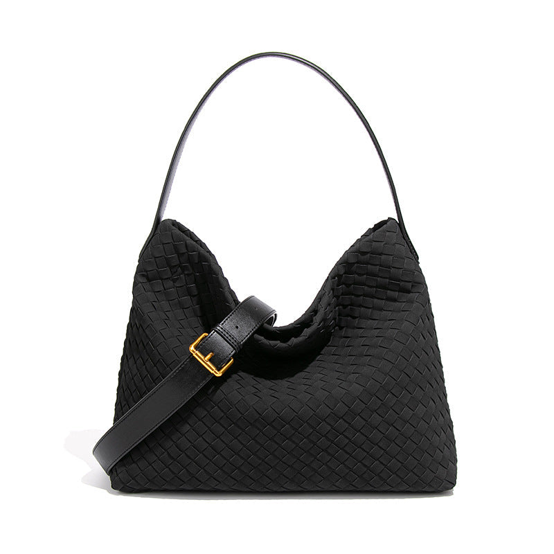 Ounamei Woven Faux Suede Hobo Bag | Slouchy Tote, Crossbody & Shoulder Handbag for Women
