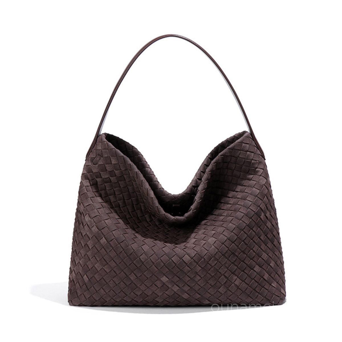 Ounamei Woven Faux Suede Hobo Bag | Slouchy Tote, Crossbody & Shoulder Handbag for Women