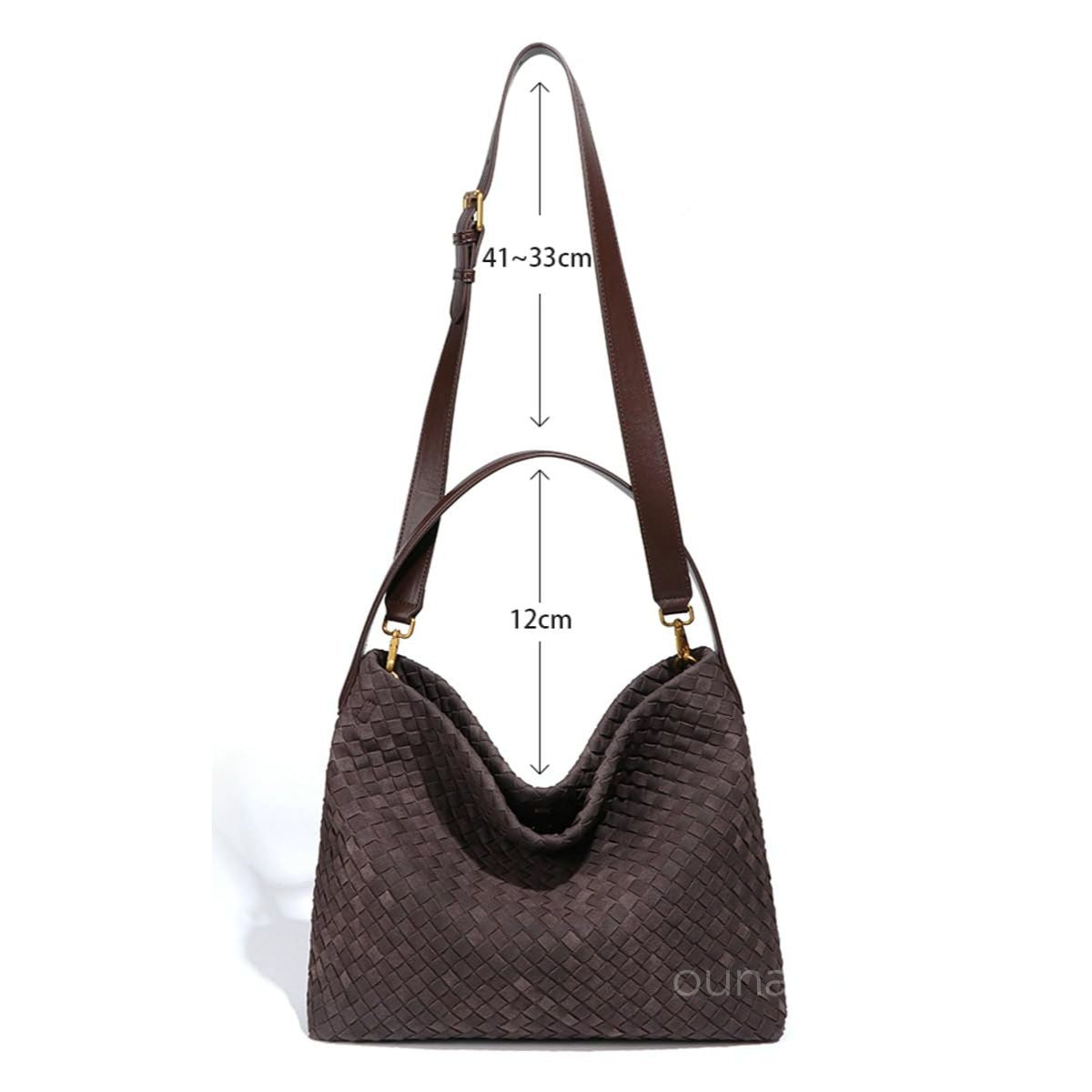Ounamei Woven Faux Suede Hobo Bag | Slouchy Tote, Crossbody & Shoulder Handbag for Women