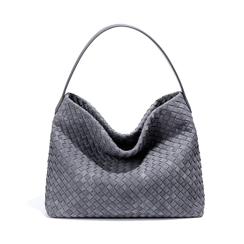 Ounamei Woven Faux Suede Hobo Bag | Slouchy Tote, Crossbody & Shoulder Handbag for Women