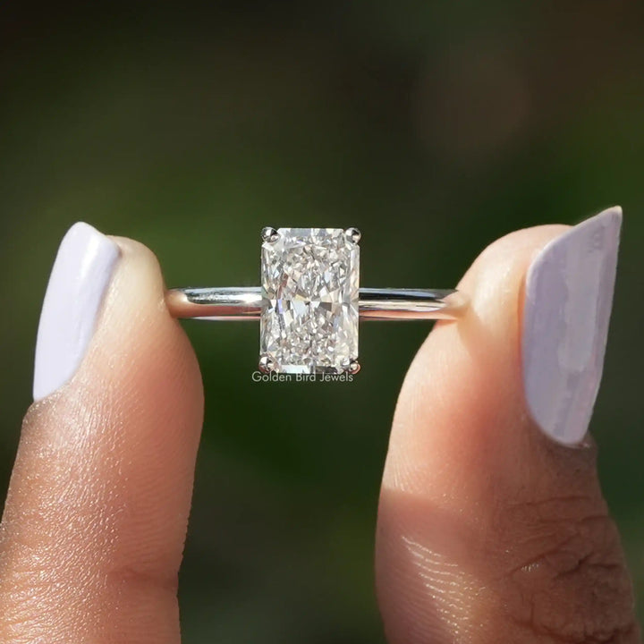 Solitaire Radiant Cut Lab Diamond Engagement Ring