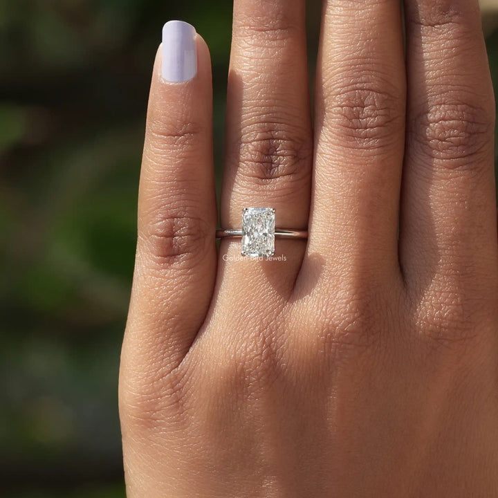 Solitaire Radiant Cut Lab Diamond Engagement Ring