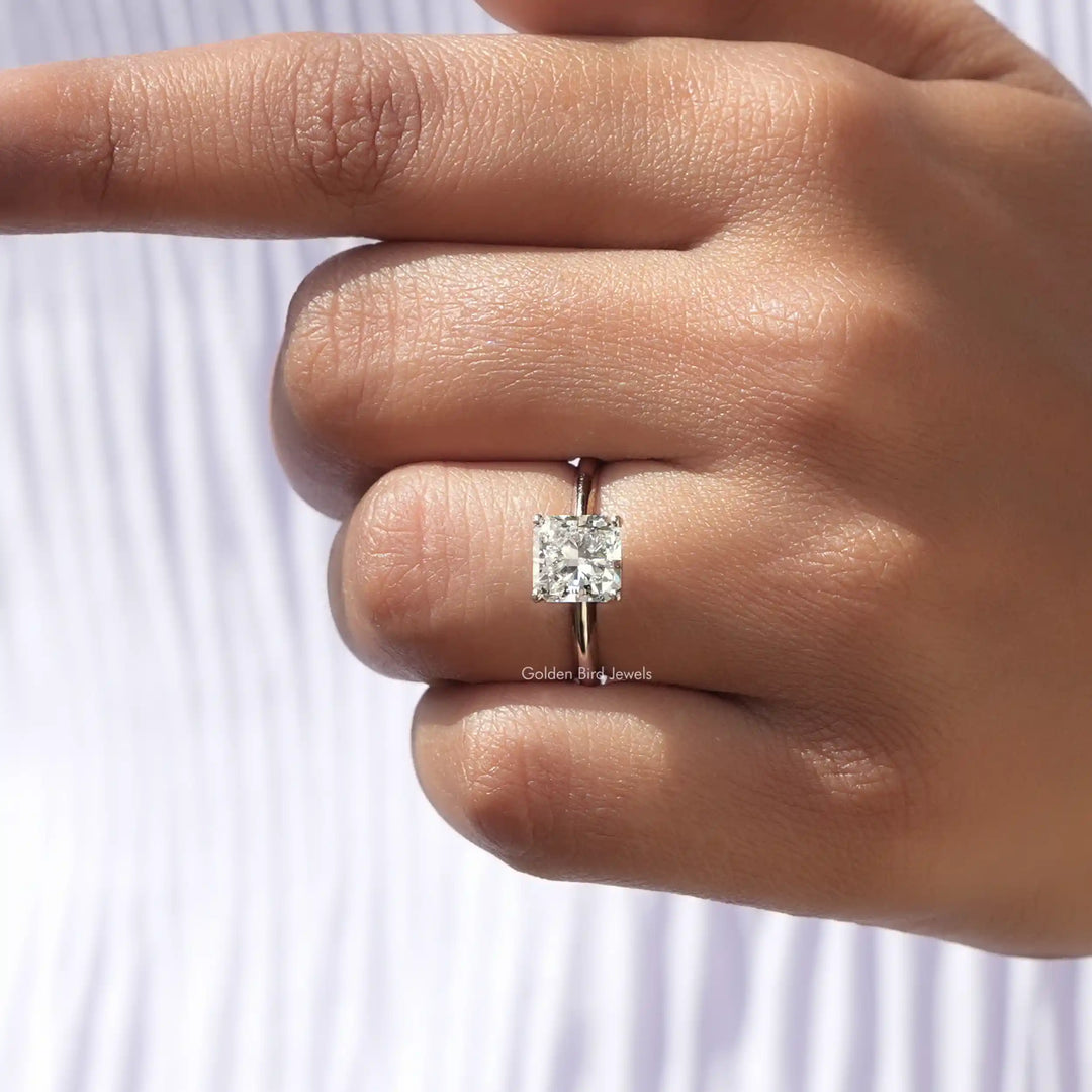 Square Radiant Cut Lab Diamond Solitaire Ring