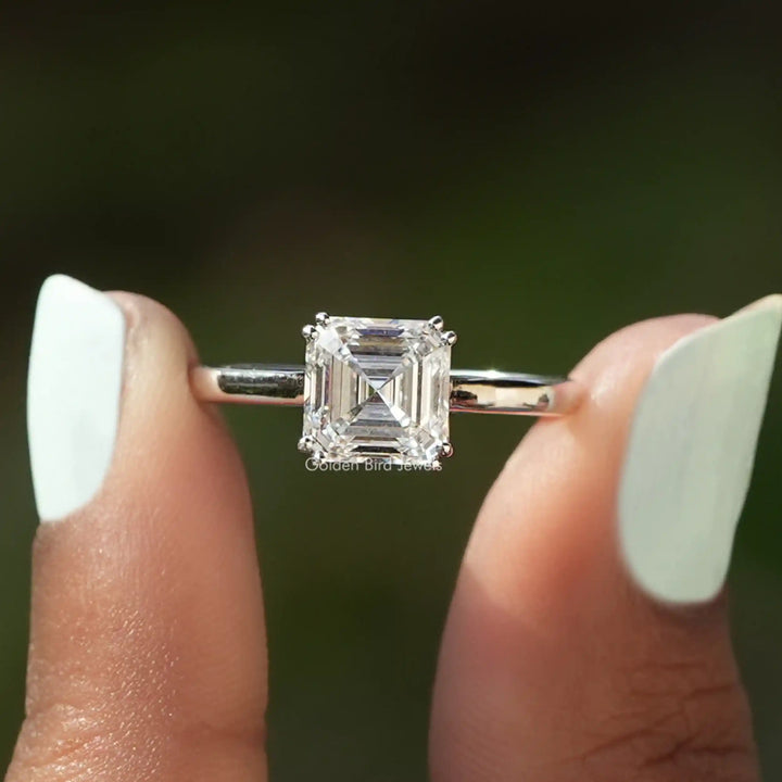 Square Emerald Cut Lab Grown Diamond Ring