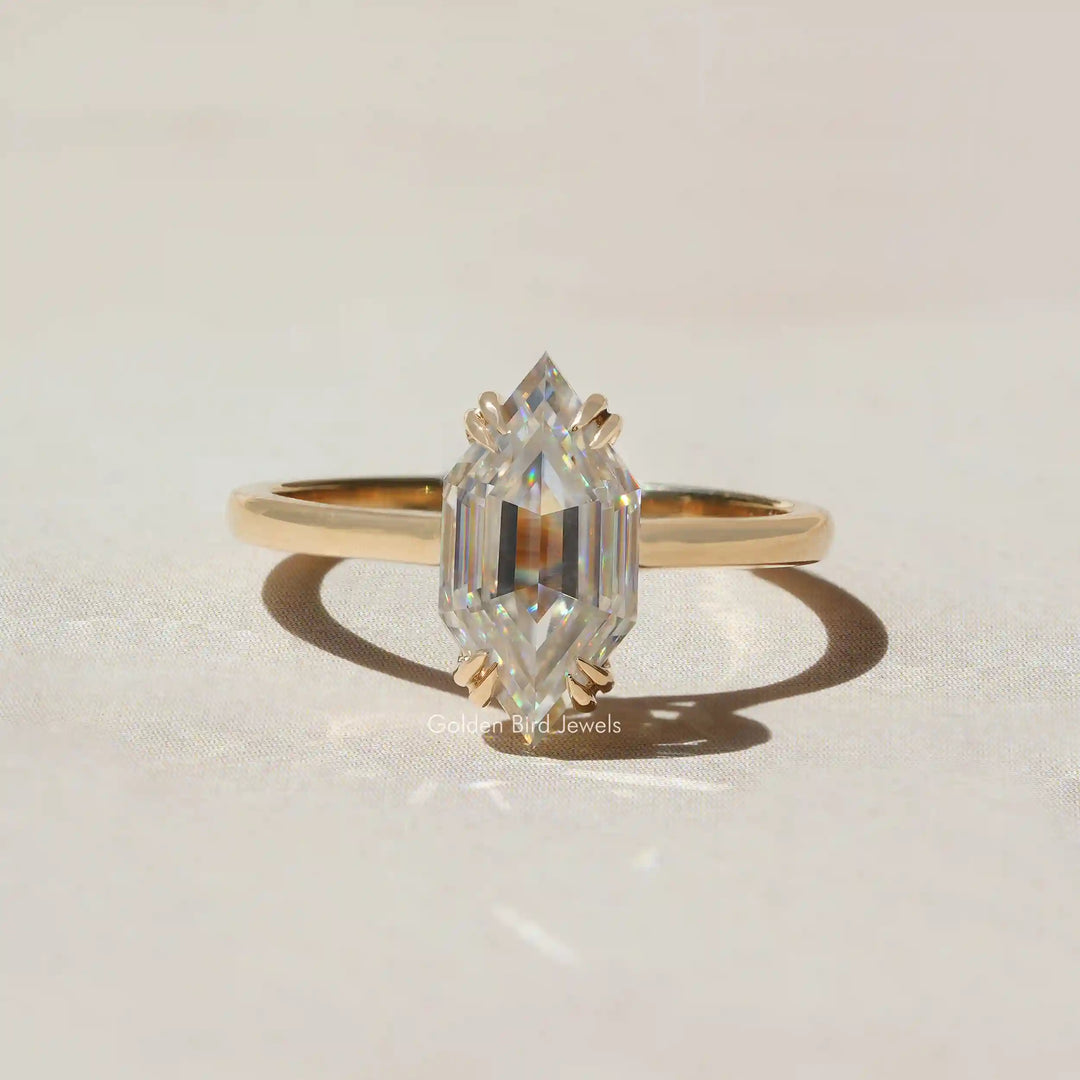 Step Cut Dutch Marquise Moissanite Ring