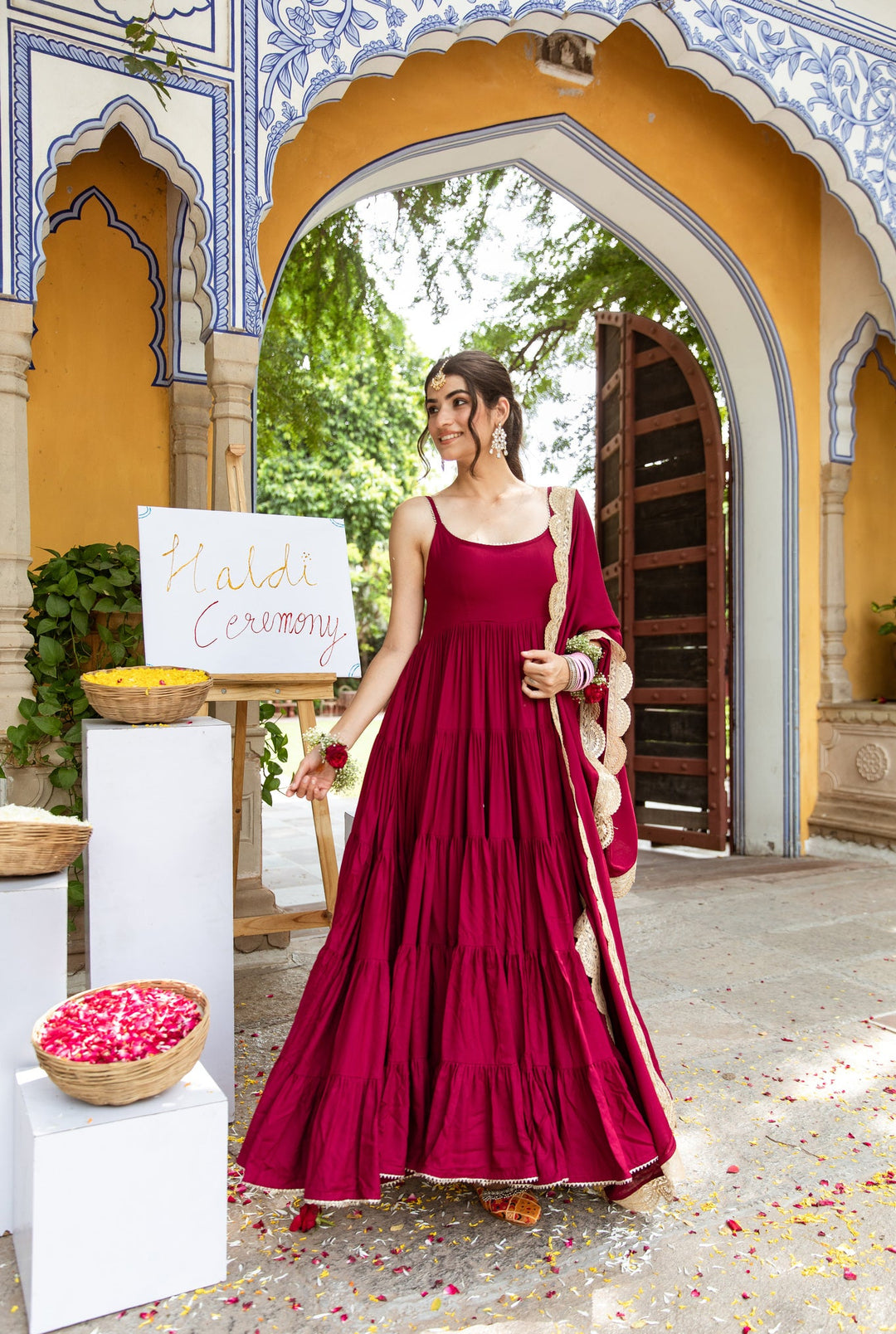 MAROON COLOR ORGANGA PRINTED SALWAR SUIT WITH DUPATTA BY QIVII