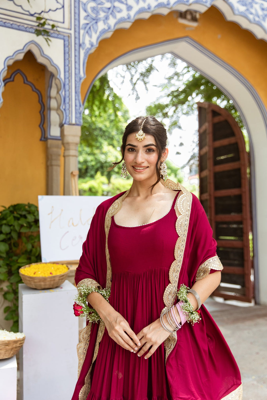 MAROON COLOR ORGANGA PRINTED SALWAR SUIT WITH DUPATTA BY QIVII