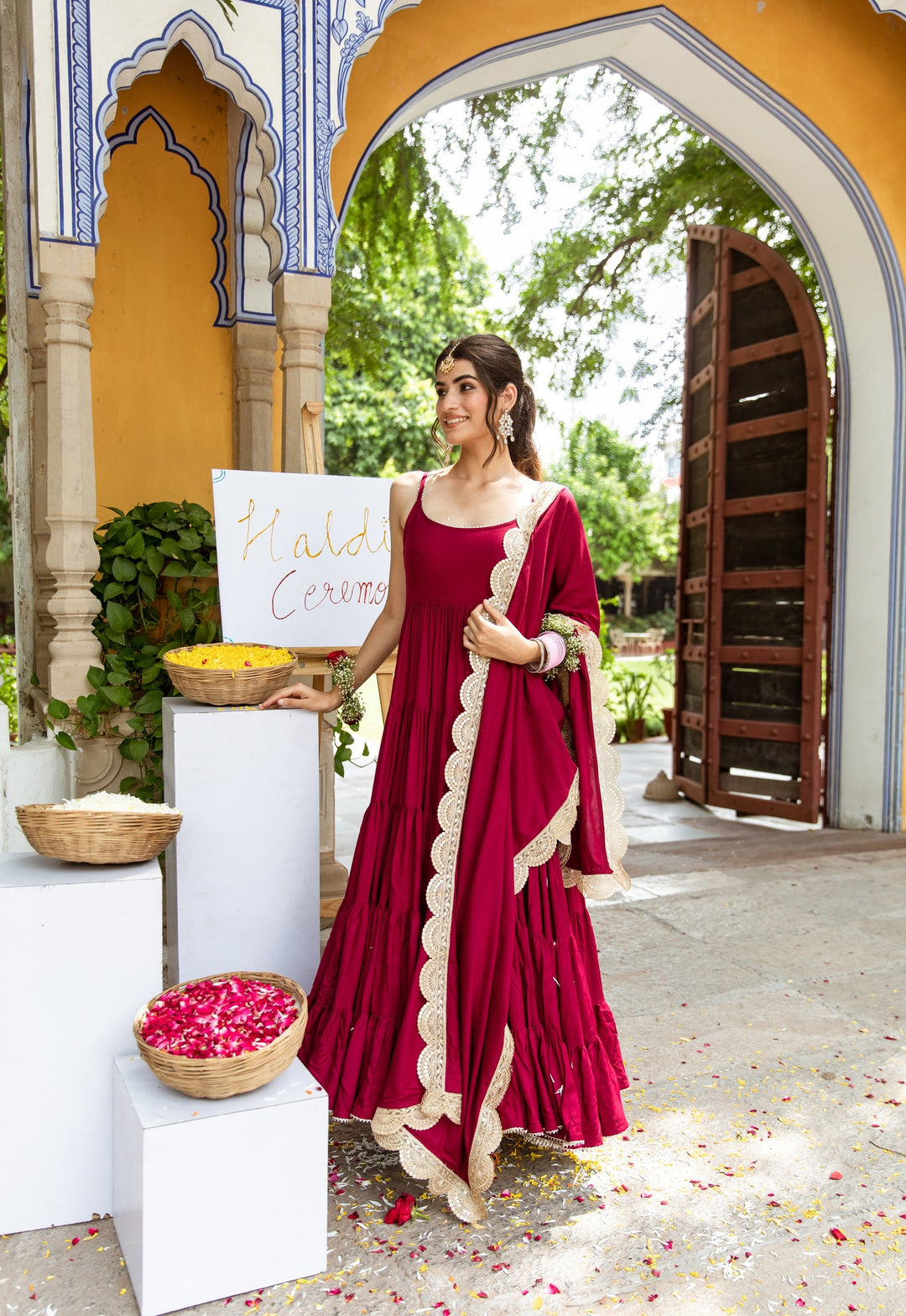 MAROON COLOR ORGANGA PRINTED SALWAR SUIT WITH DUPATTA BY QIVII