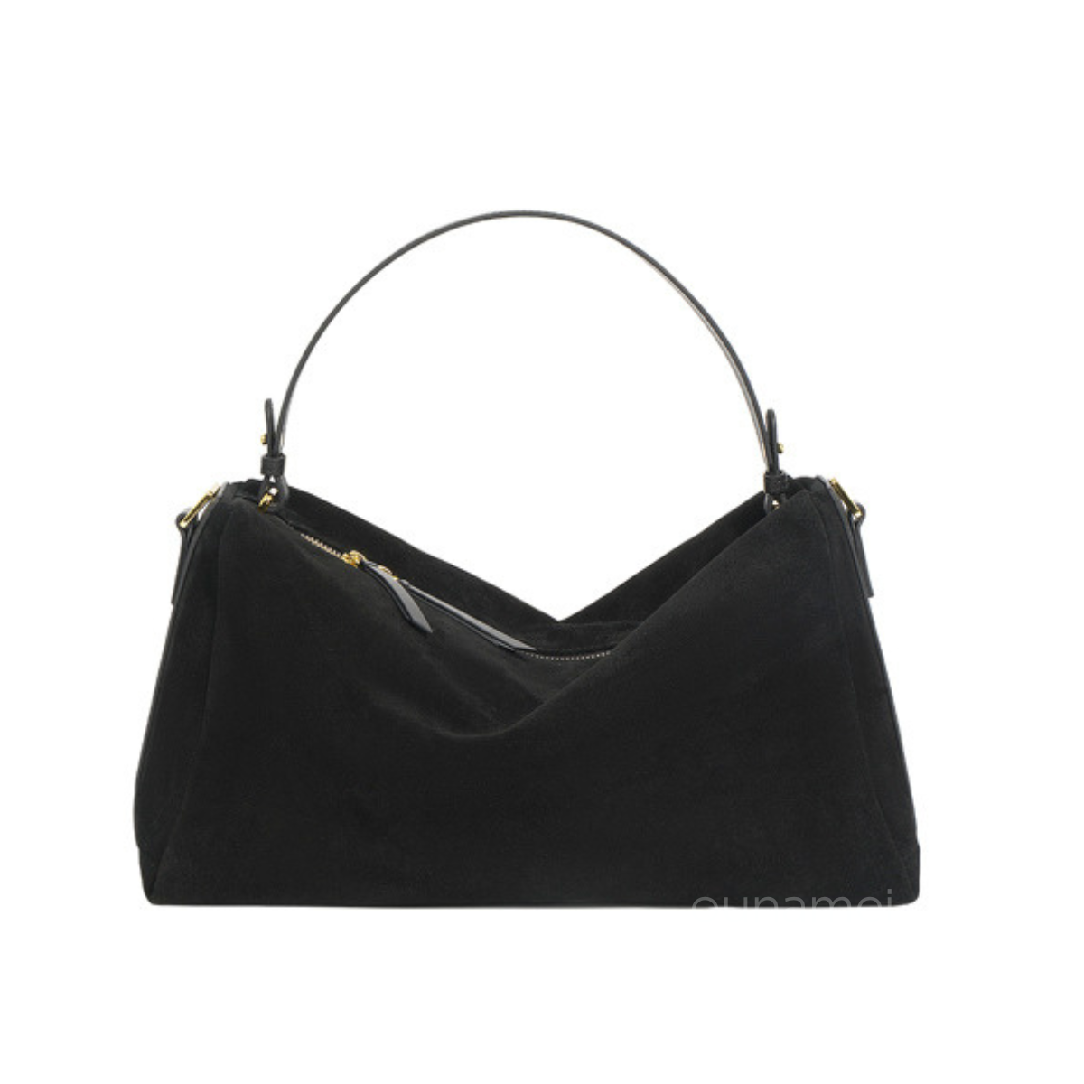 Ounamei New Retro Cowhide Suede Pillow Bag | Versatile Genuine Leather Handbag for Women