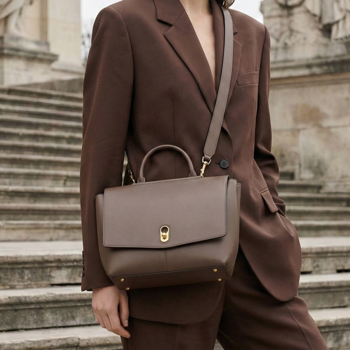 The Marlowe Top Handle in Pure Leather  - By Qivii