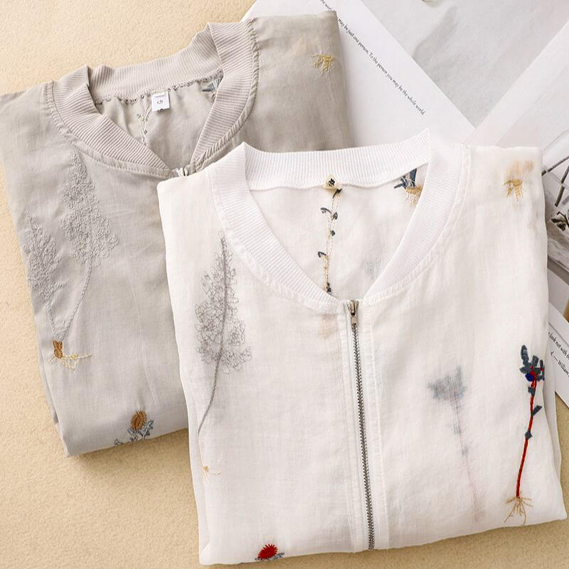 Arlette Couture Cotton-Linen Jacket  - By Qivii