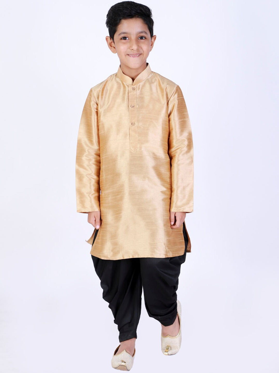 VASTRAMAY Boys Black Solid Dhoti Pants