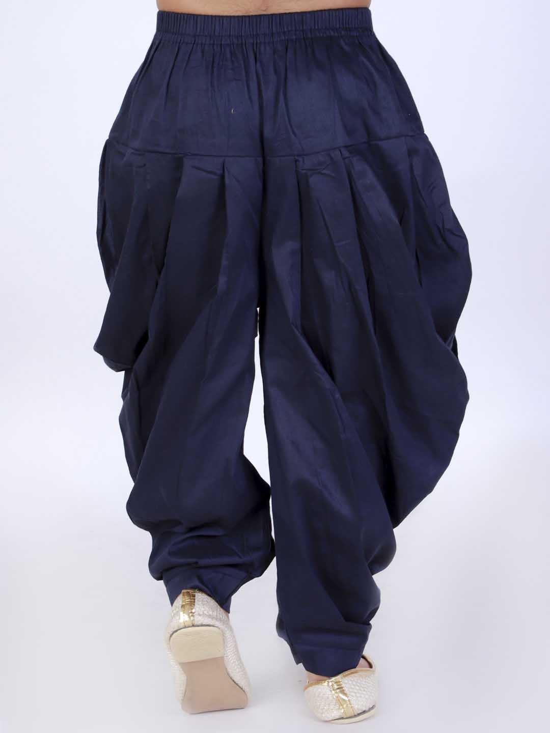 VASTRAMAY Boys Navy Blue Solid Dhoti Pants