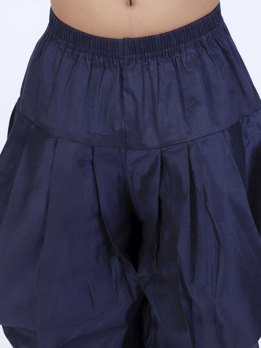 VASTRAMAY Boys Navy Blue Solid Dhoti Pants