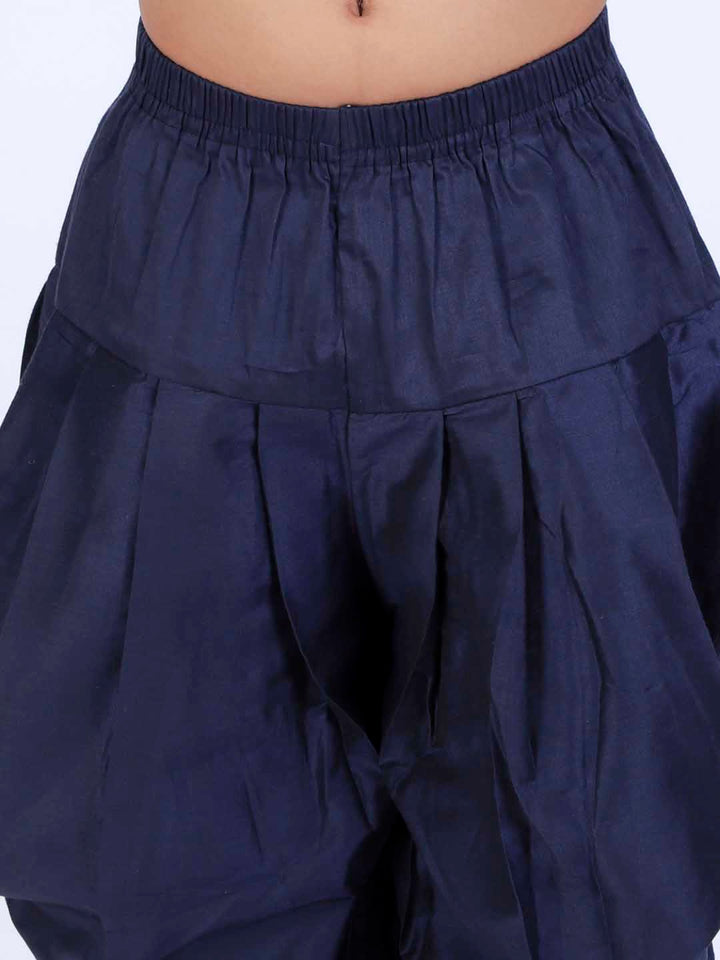 VASTRAMAY Boys Navy Blue Solid Dhoti Pants