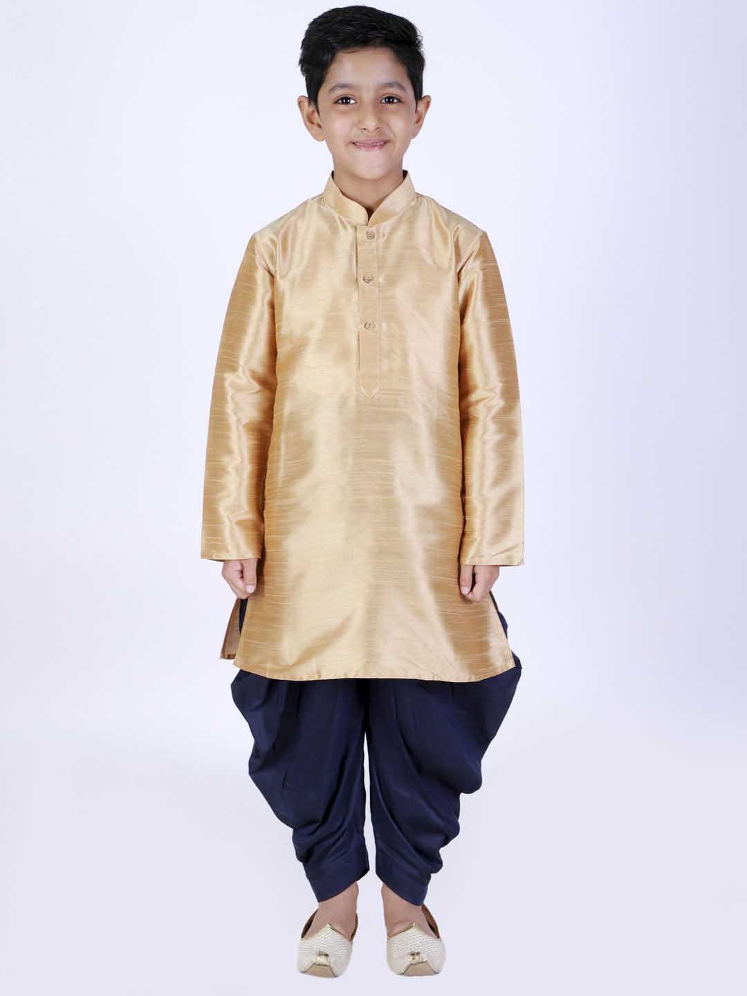 VASTRAMAY Boys Navy Blue Solid Dhoti Pants