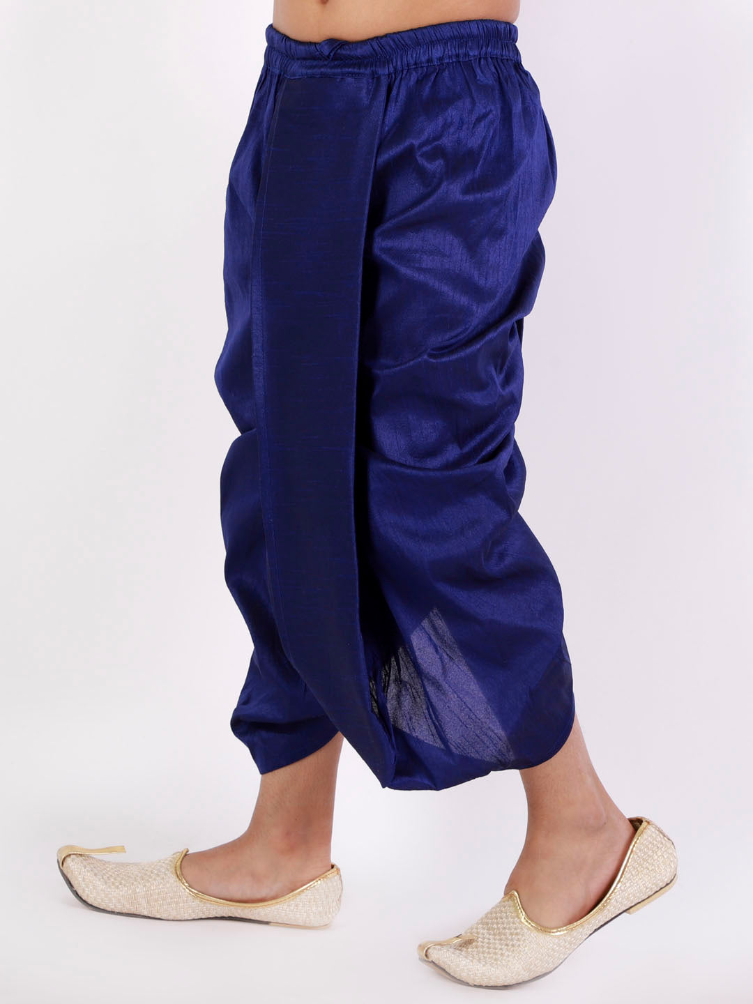 VASTRAMAY Boys' Blue Silk Blend Traditional Dhoti