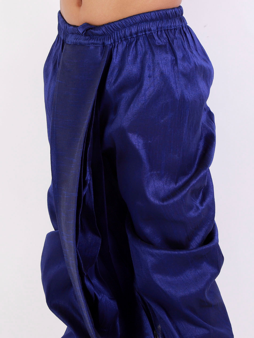 VASTRAMAY Boys' Blue Silk Blend Traditional Dhoti