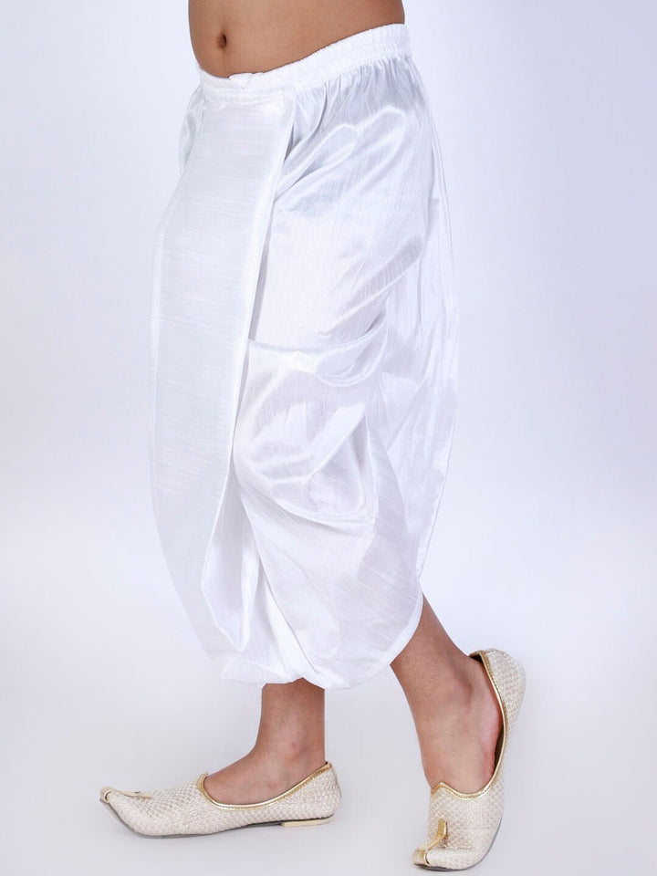 VASTRAMAY Boys White Solid Dhoti Pants