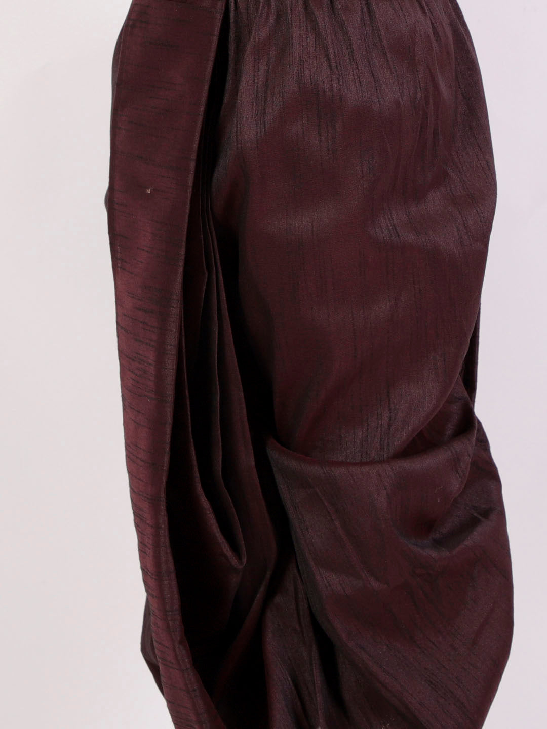 VASTRAMAY Boys' Burgundy Silk Blend Traditional Dhoti