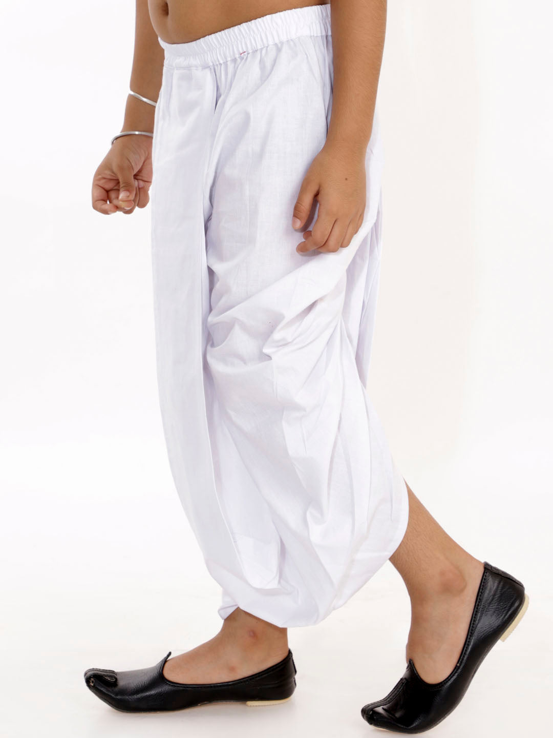 VASTRAMAY Boys Pure Cotton White Dhoti