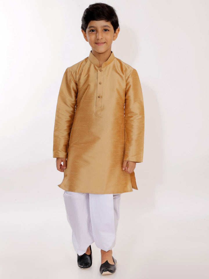 VASTRAMAY Boys Pure Cotton White Dhoti