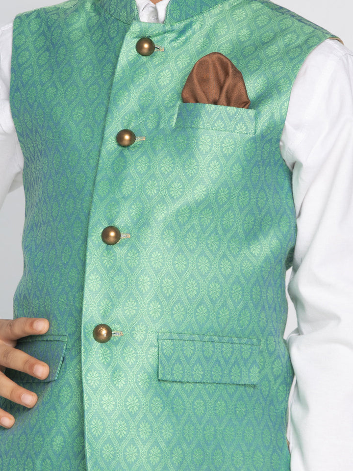 Vastramay Green Baap Beta Ethnic Jacket Set