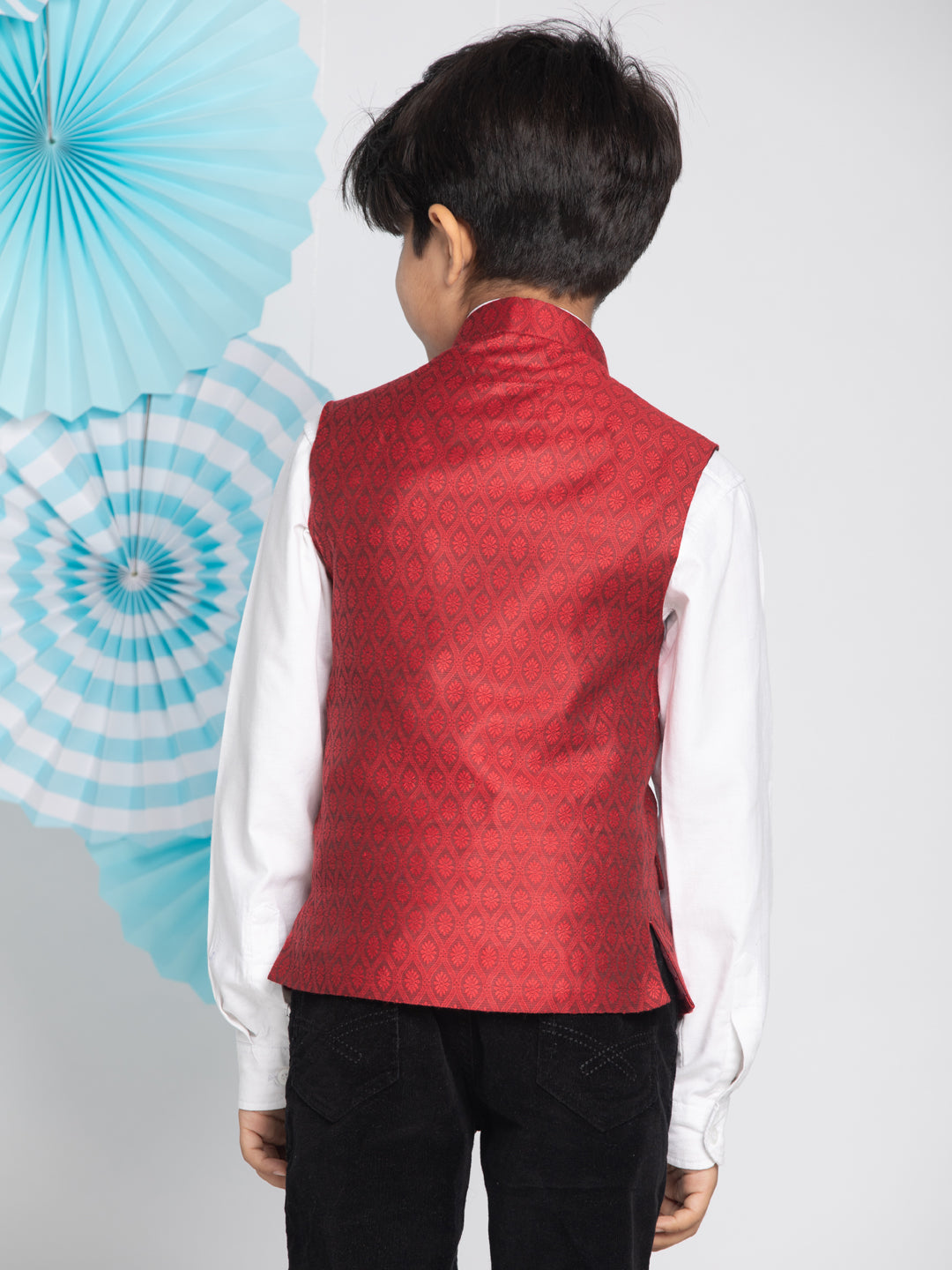 Vastramay Boys Maroon Nehru Jacket