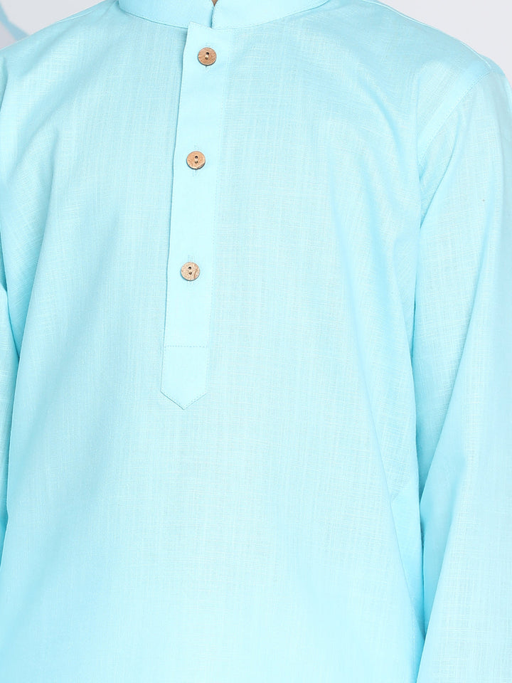 VASTRAMAY Boys Aqua Solid Kurta