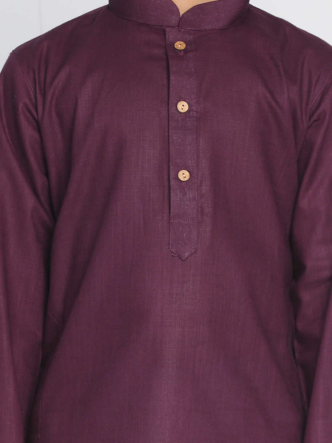 VASTRAMAY Purple Cotton Baap Beta Kurta Dhoti Set