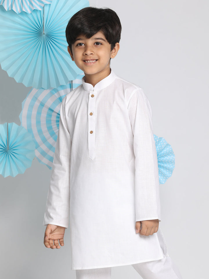 VASTRAMAY Boy's White Kurta