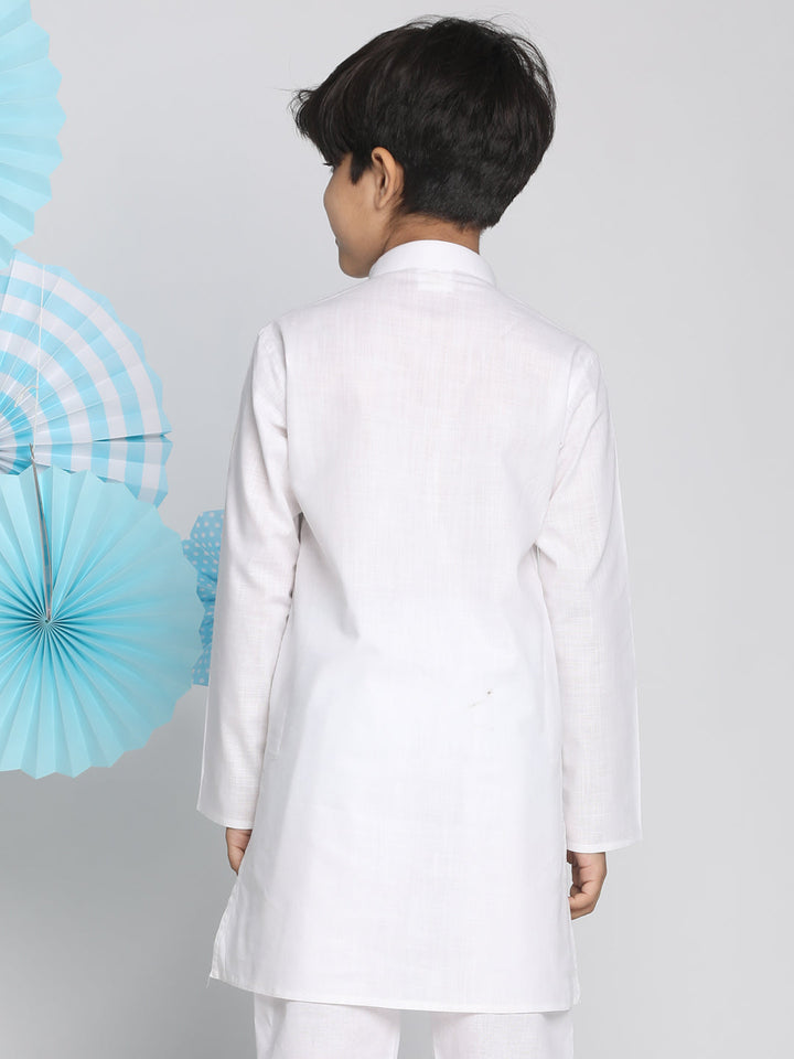 VASTRAMAY Boy's White Kurta