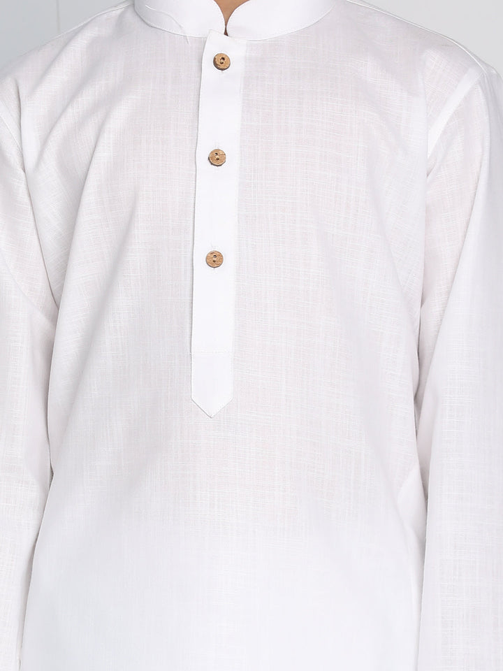 VASTRAMAY Boy's White Kurta