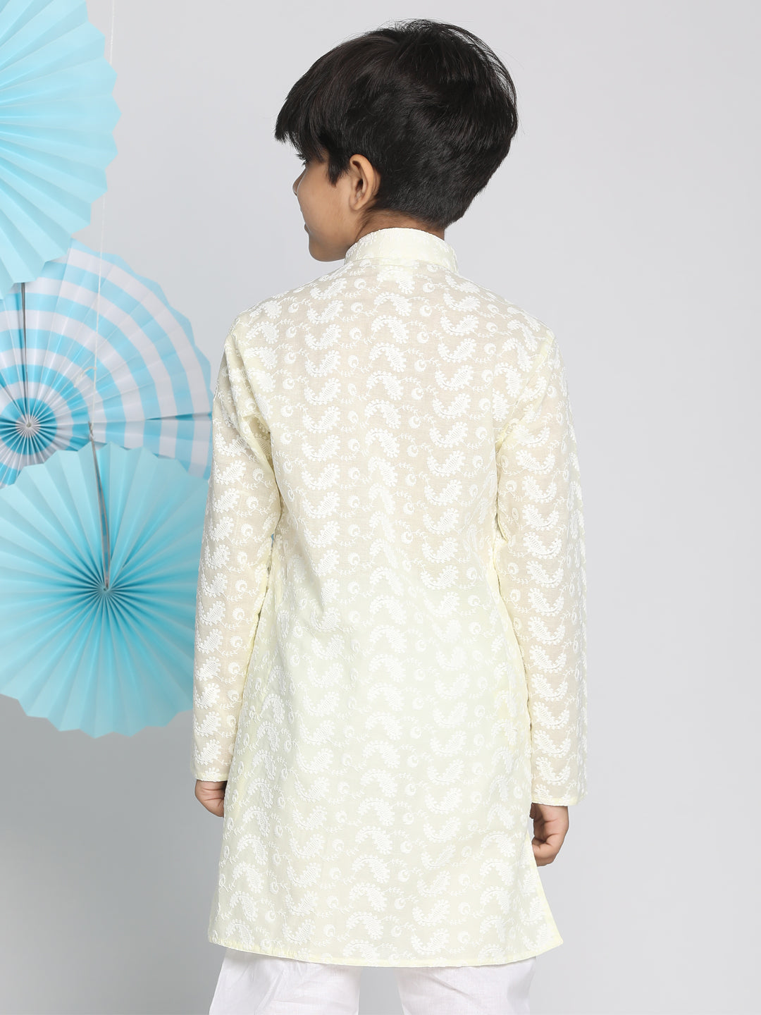 VASTRAMAY Boy's Yellow Pure Cotton  Kurta