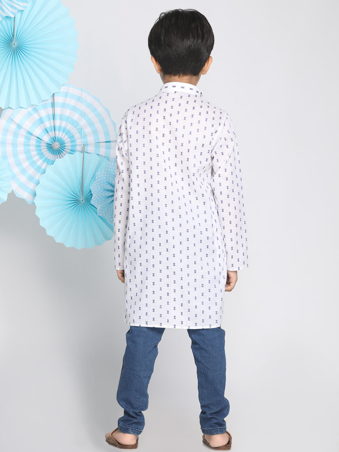 Vastramay Boys' White Woven Kurta