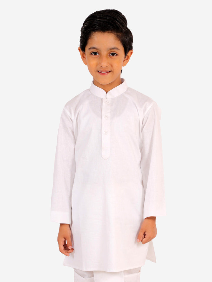 Vastramay Boy's Pure Cotton White Kurta