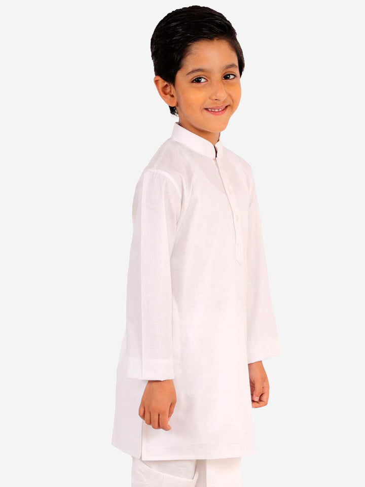 Vastramay Boy's Pure Cotton White Kurta