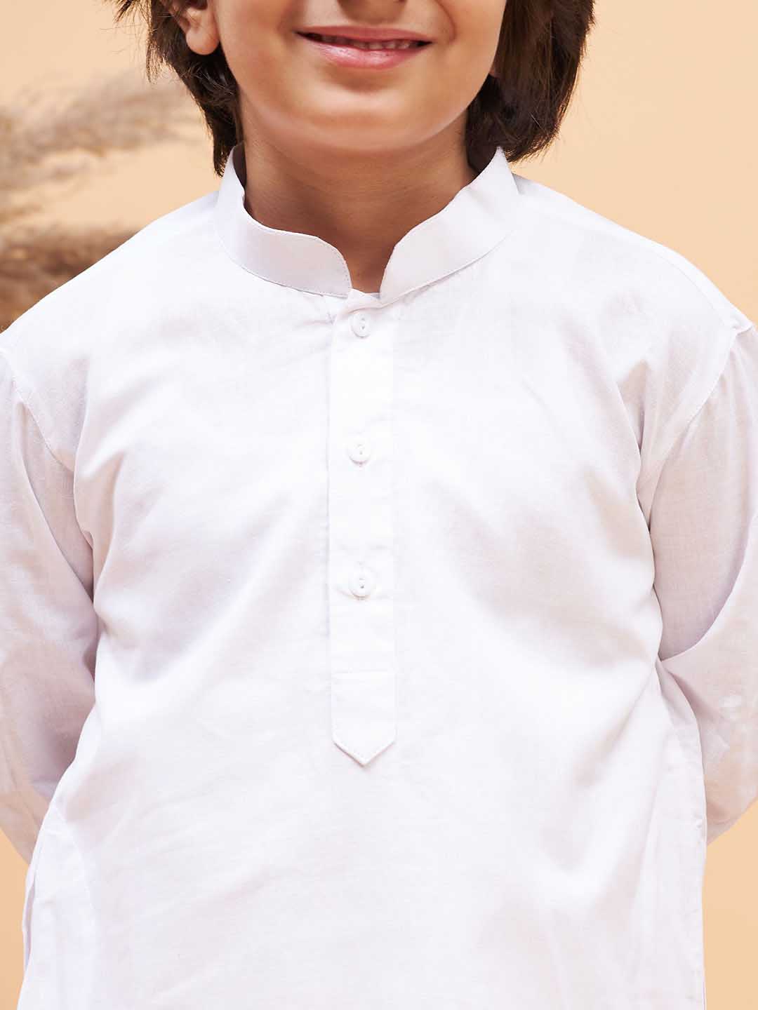 Vastramay Boy's White Kurta and Pyjama Set