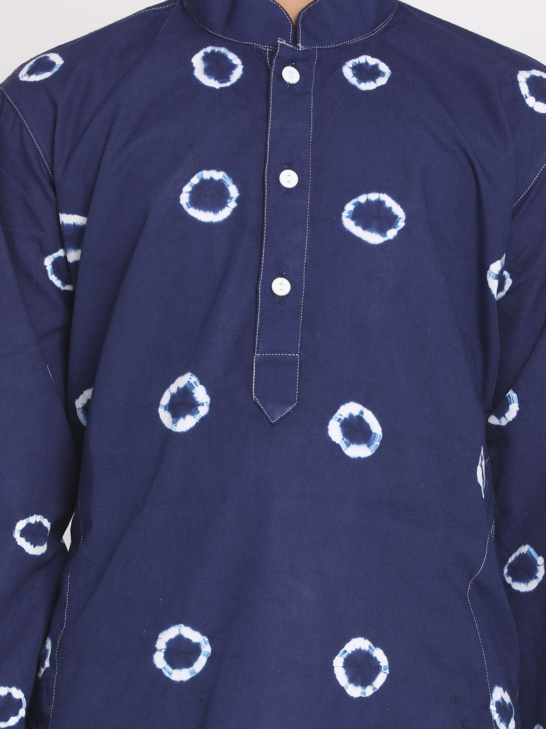 Vastramay Blue Bandhni Print Kurta Baap Beta Set