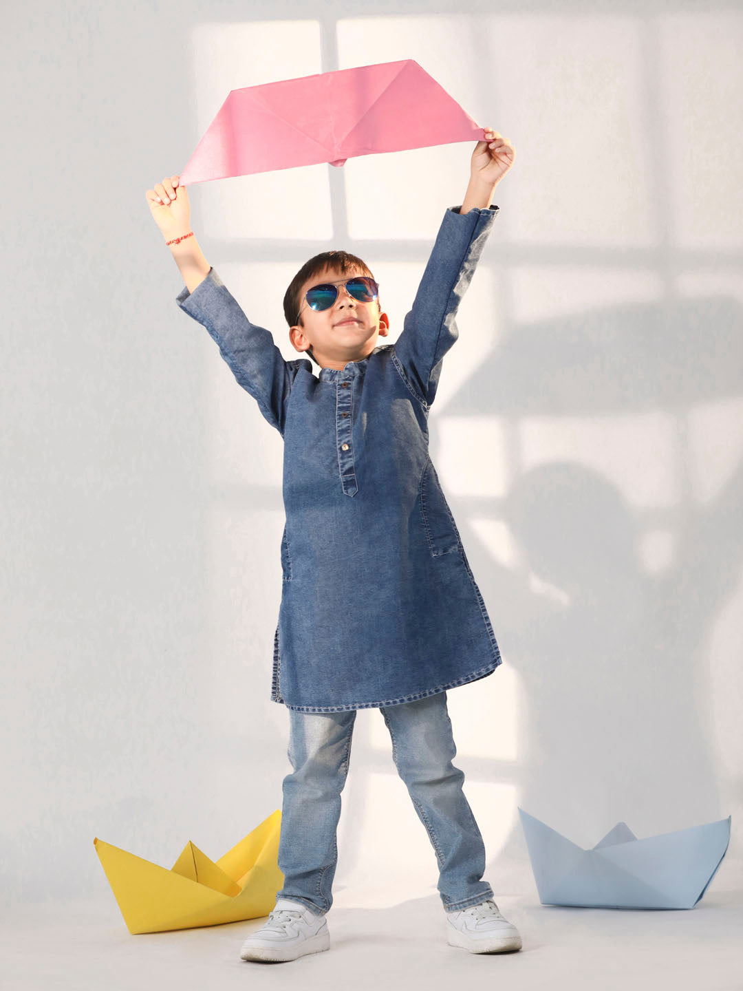 VASTRAMAY Boys' Blue Kurta