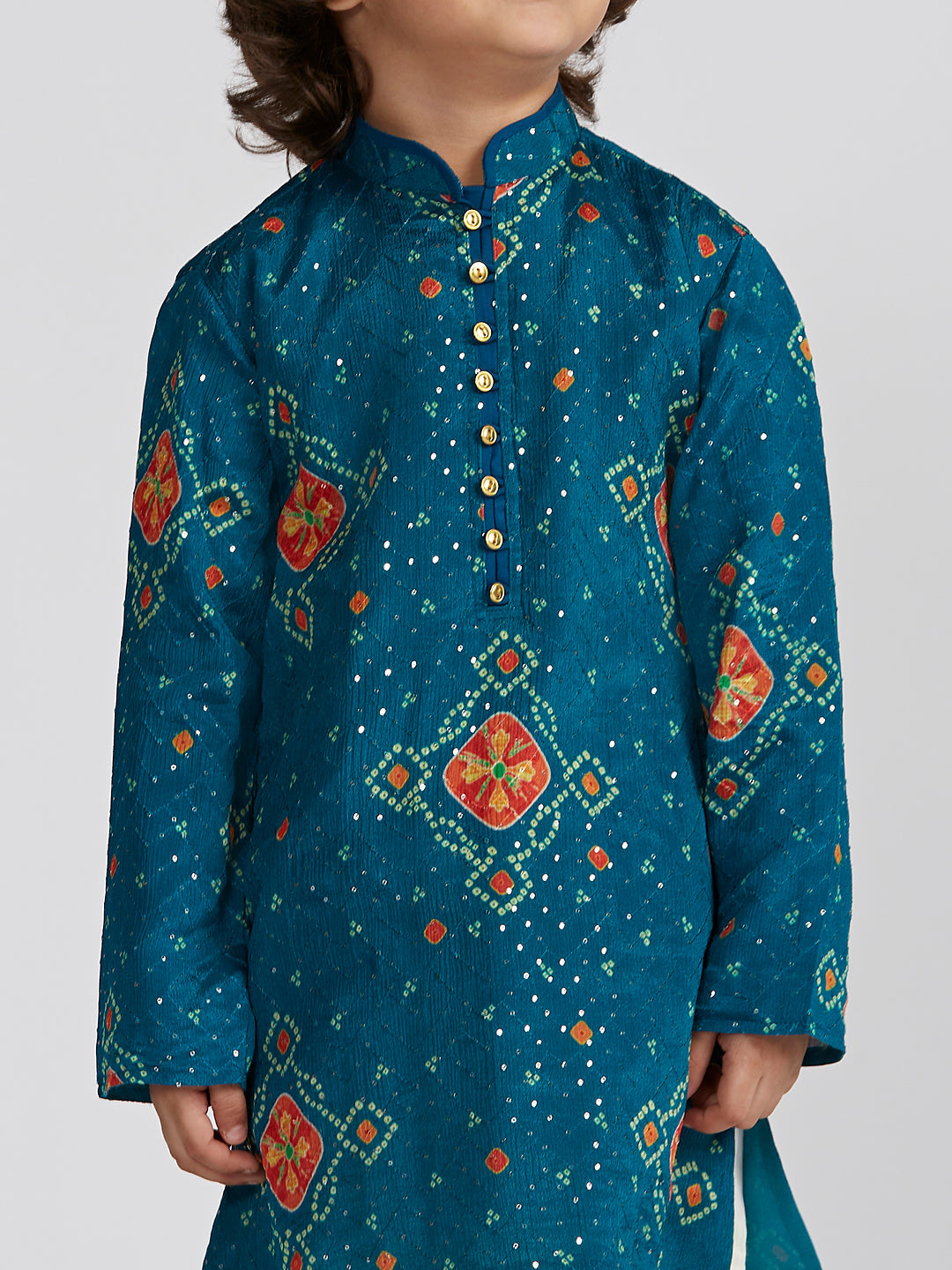 VASTRAMAY Boys' Blue Kurta And Patiala Set