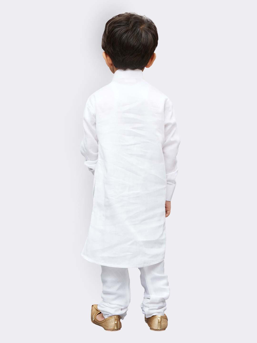 Vastramay Cotton White Baap Beta Kurta Pyjama set