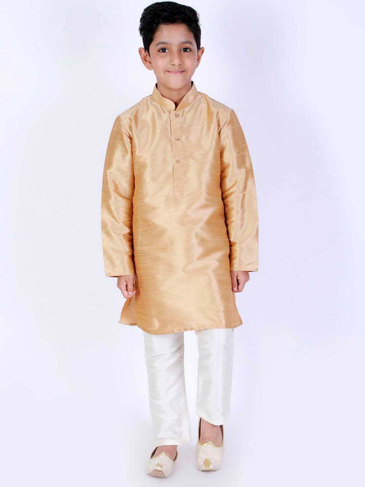 VASTRAMAY Boys Cream Solid Relax-Fit Pyjama