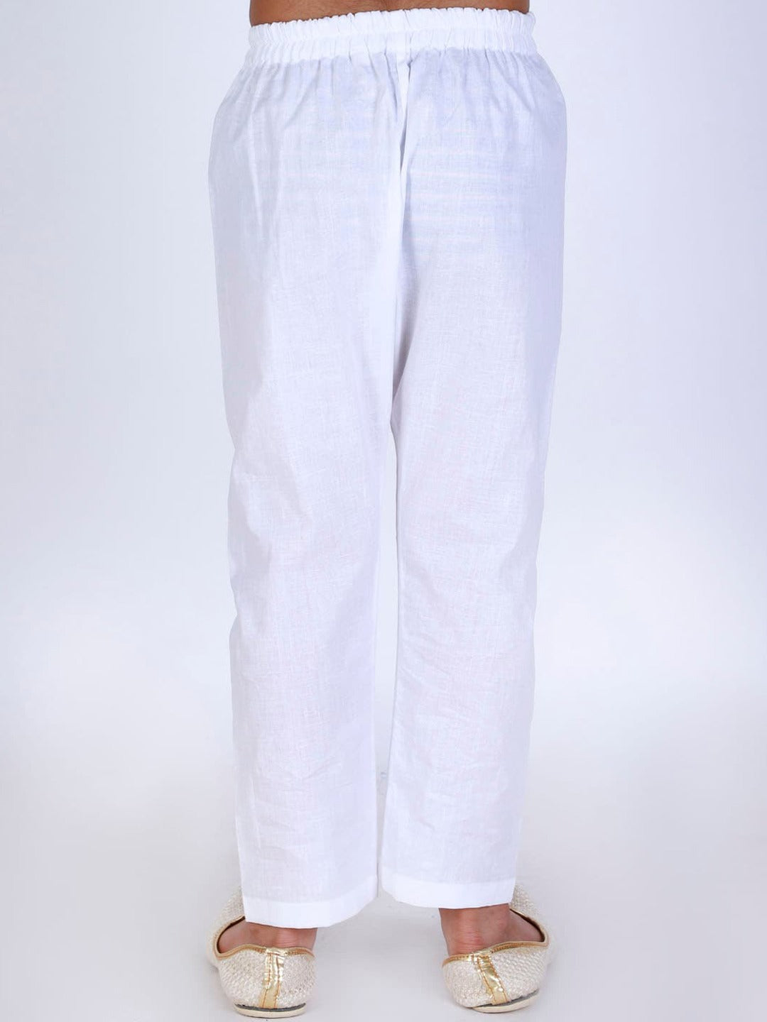 VASTRAMAY Boy's White solid relax-fit Pyjama