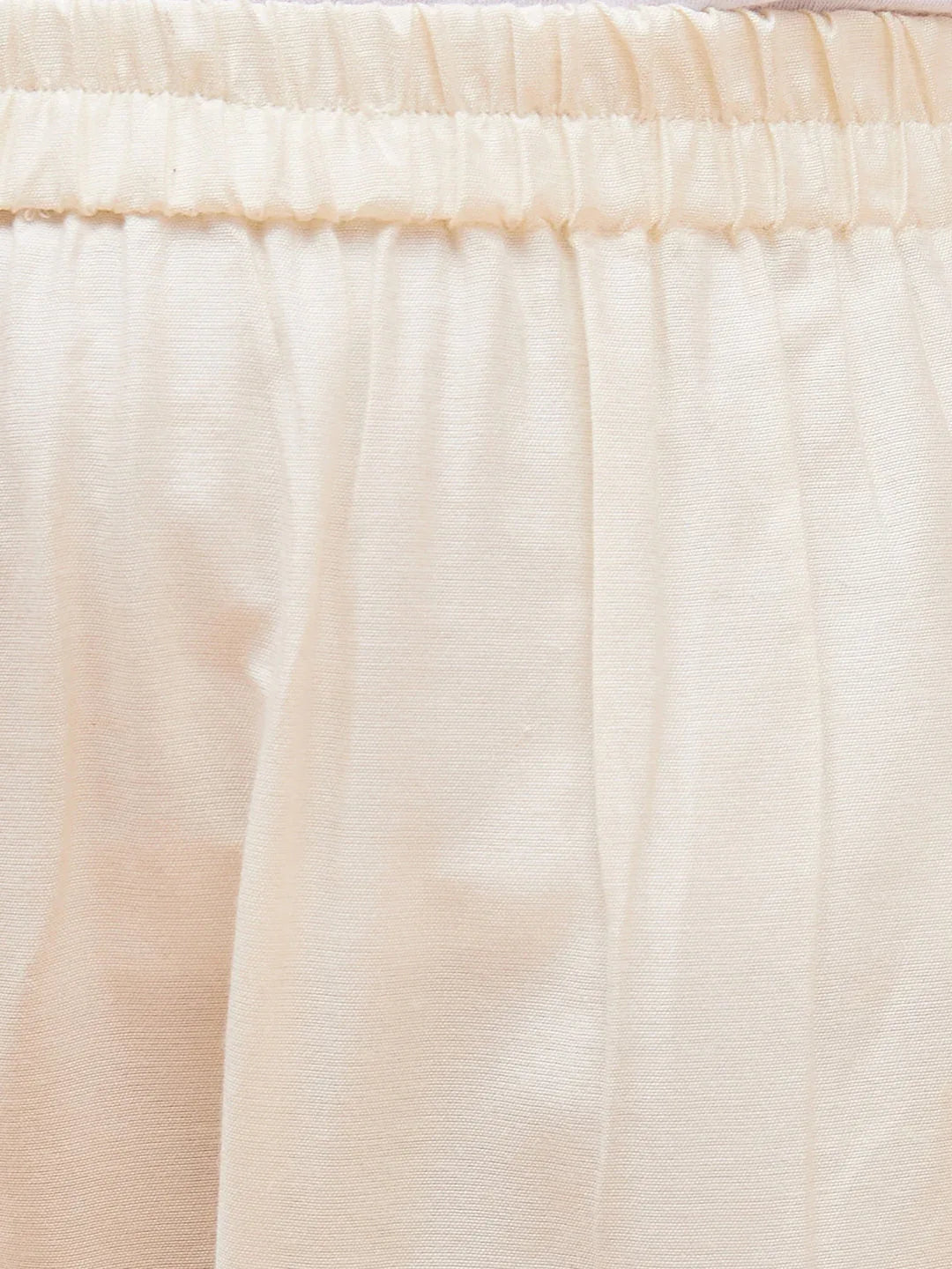 Girl's Yellow Floral Printed Kaftan Kurta With Cream Pant Set