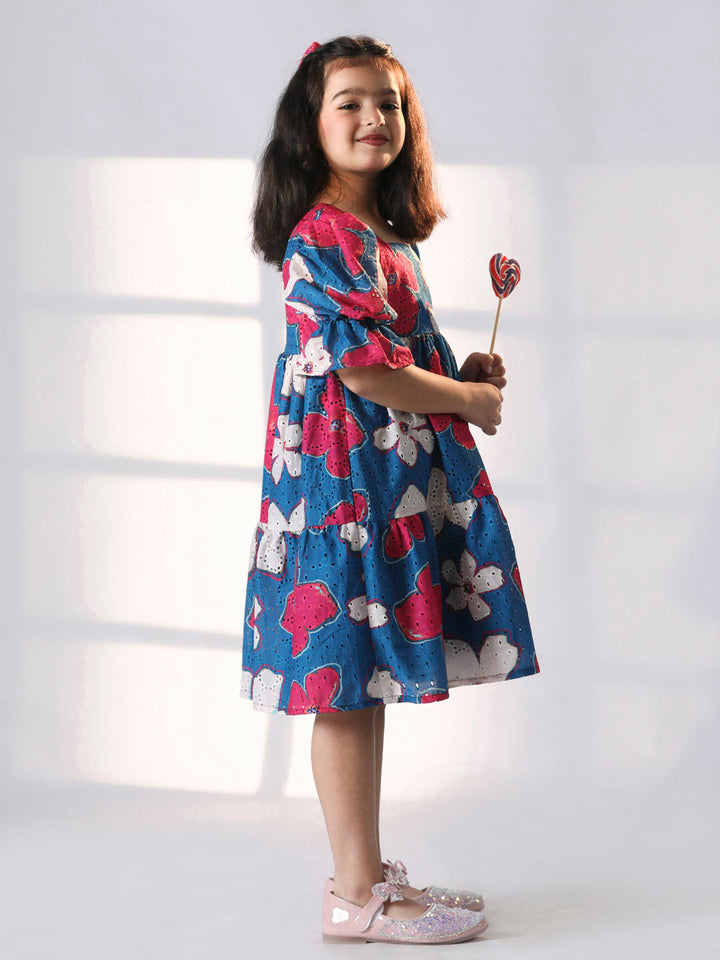 VASTRAMAY Girls' Blue Dress