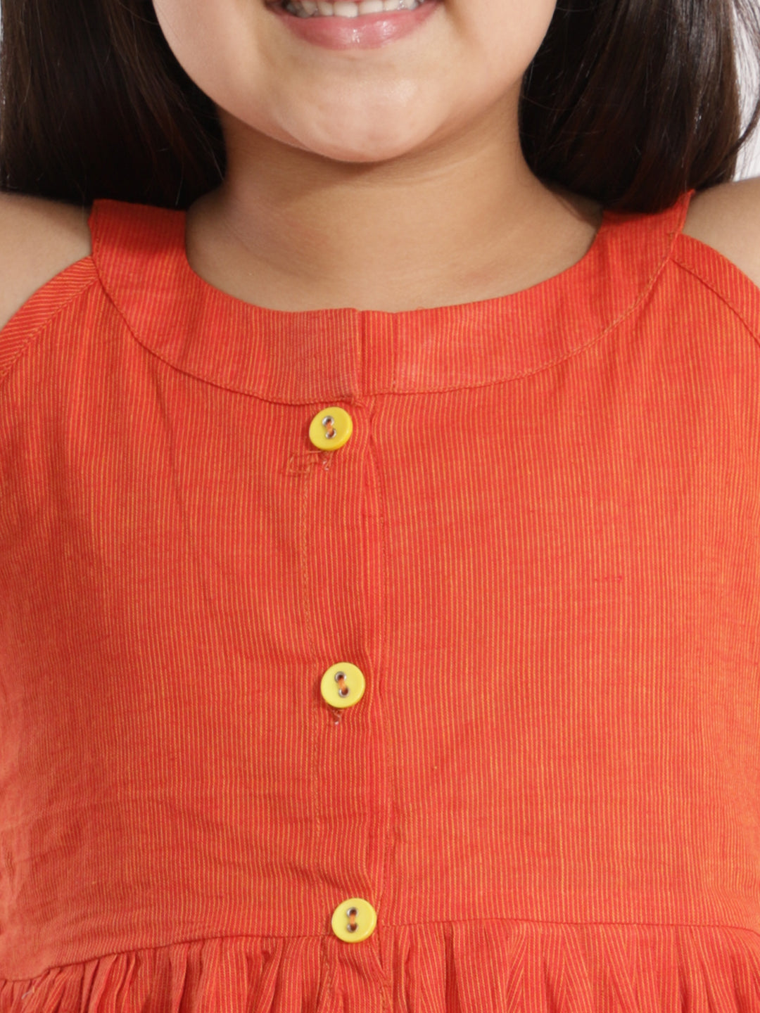 VASTRAMAY Girls' Handloom Cotton Kurta And Straight Pant Set